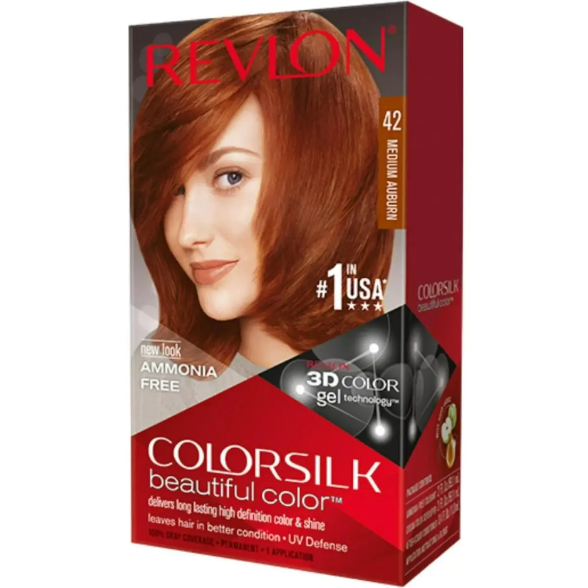 Pack of 12 - 1 Case Revlon Colorsilk Hair Color 42 Medium Auburn