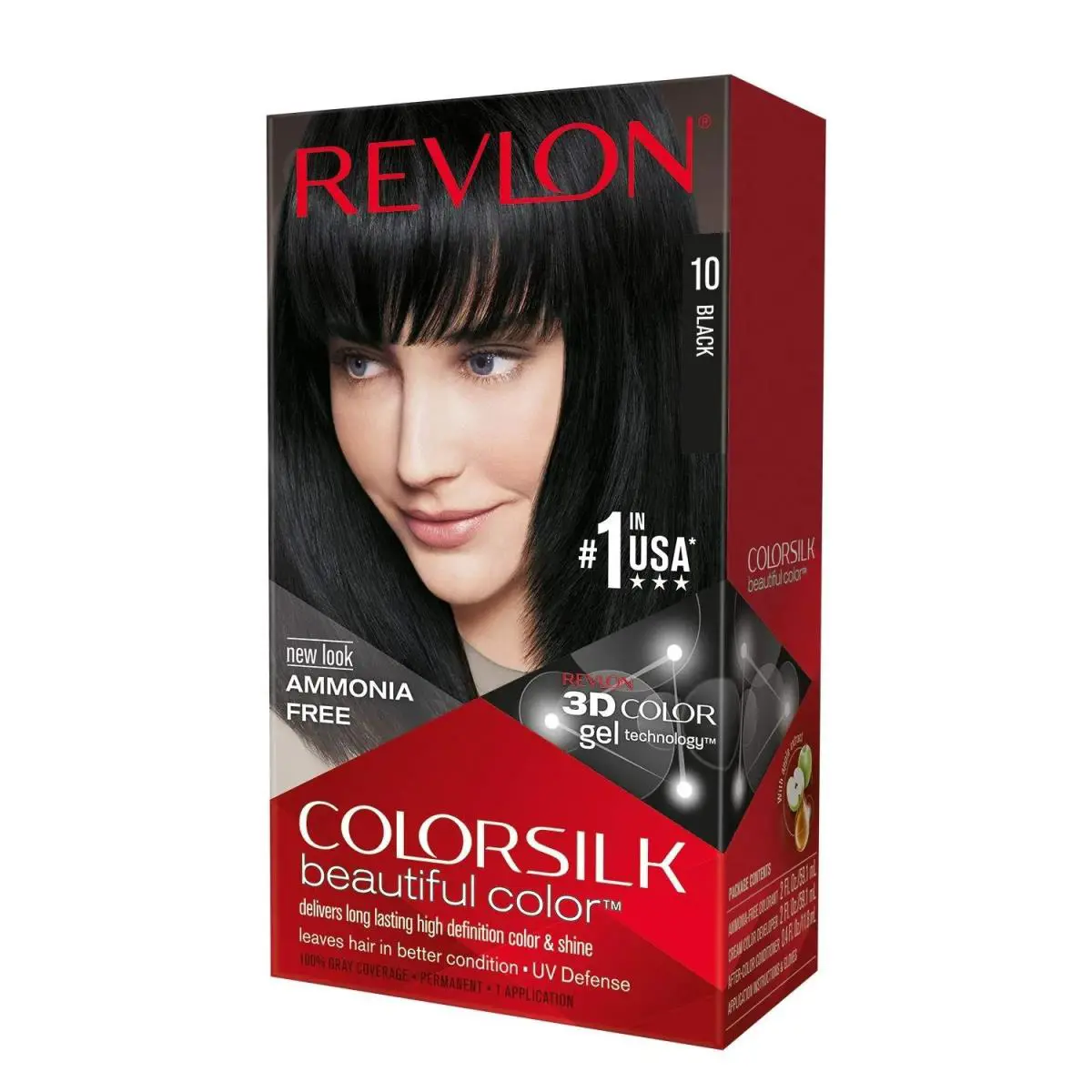 Pack of 12 - 1 Case Revlon Colorsilk Hair Color 10 Black