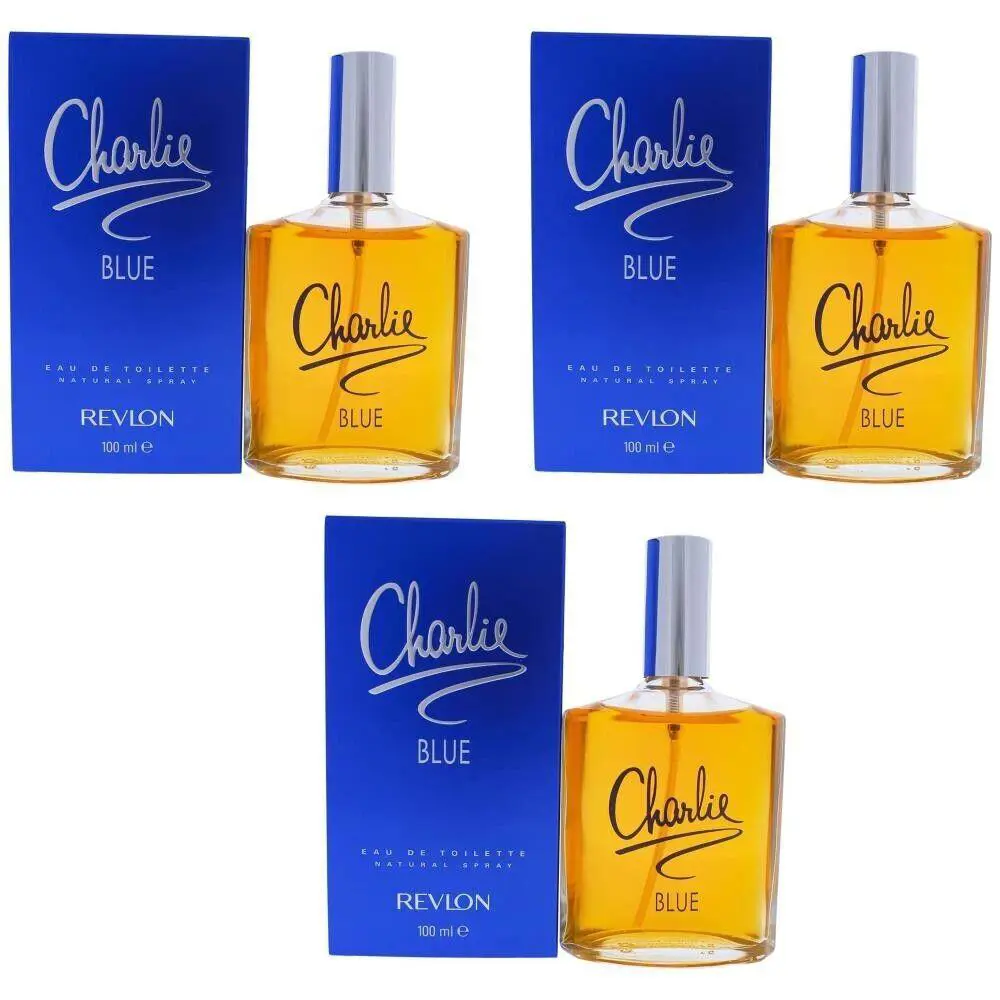 Charlie Blue by Revlon Perfume 3.4 oz Edt Pack of 3