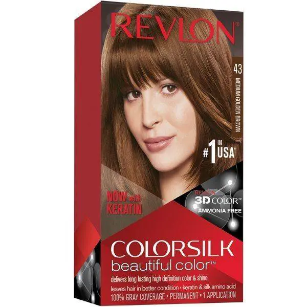 Pack of 12 - 1 Case Revlon Colorsilk Hair Color 43 Medium Golden Brown