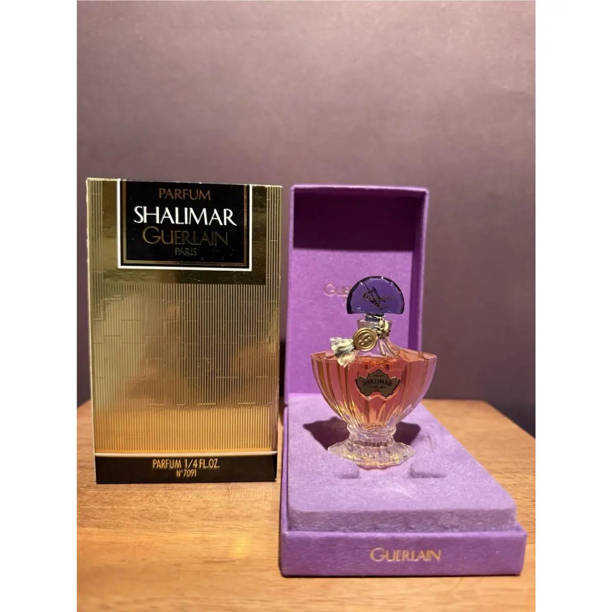 Vintage Guerlain Shalimar 1/4 Fl. oz / 7 5 ml Parfum No7091 Rare