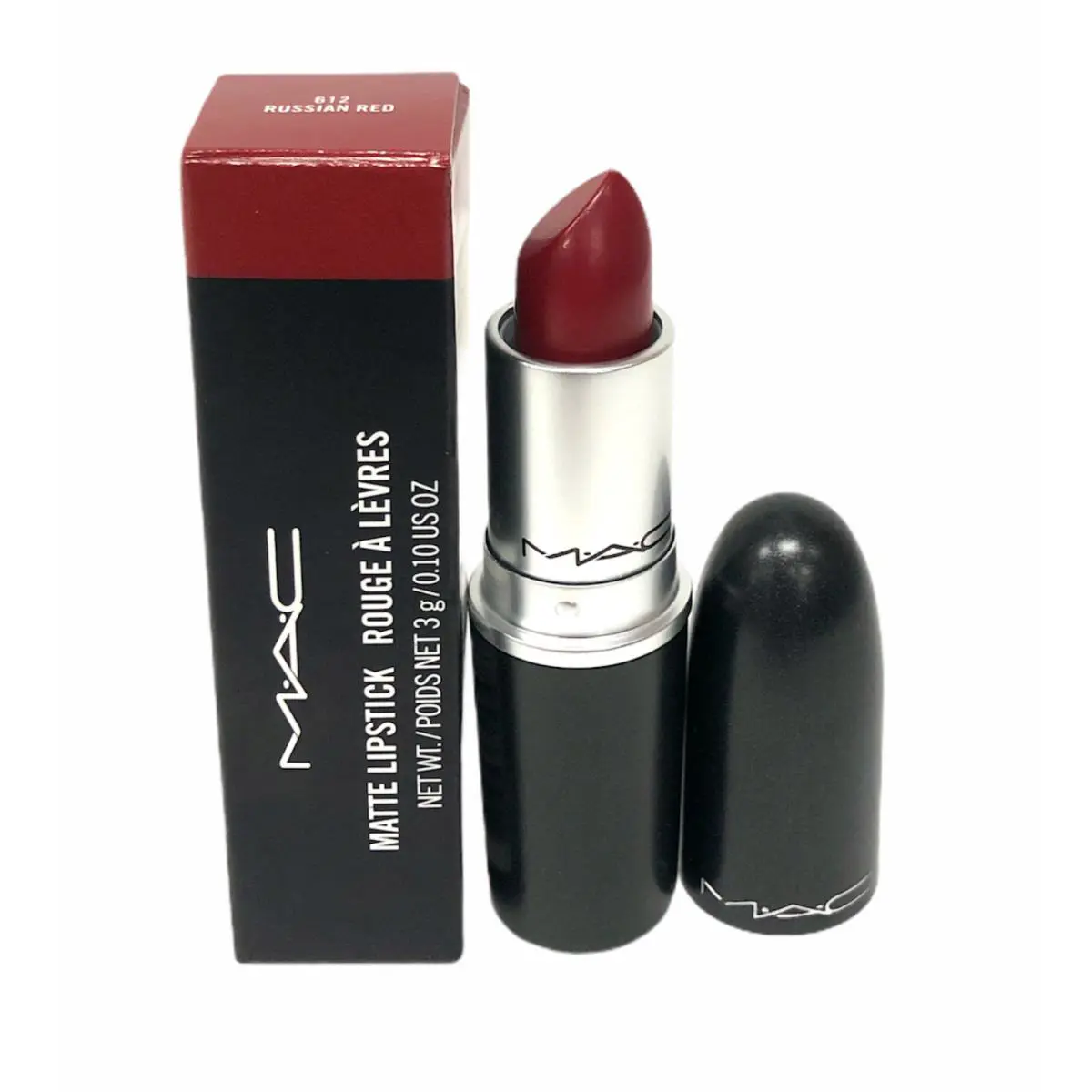 Mac Rouge A Levres Matte Lipstick 3g/0.10Oz You Pick 612 Russian Red by MAC Cosmetics