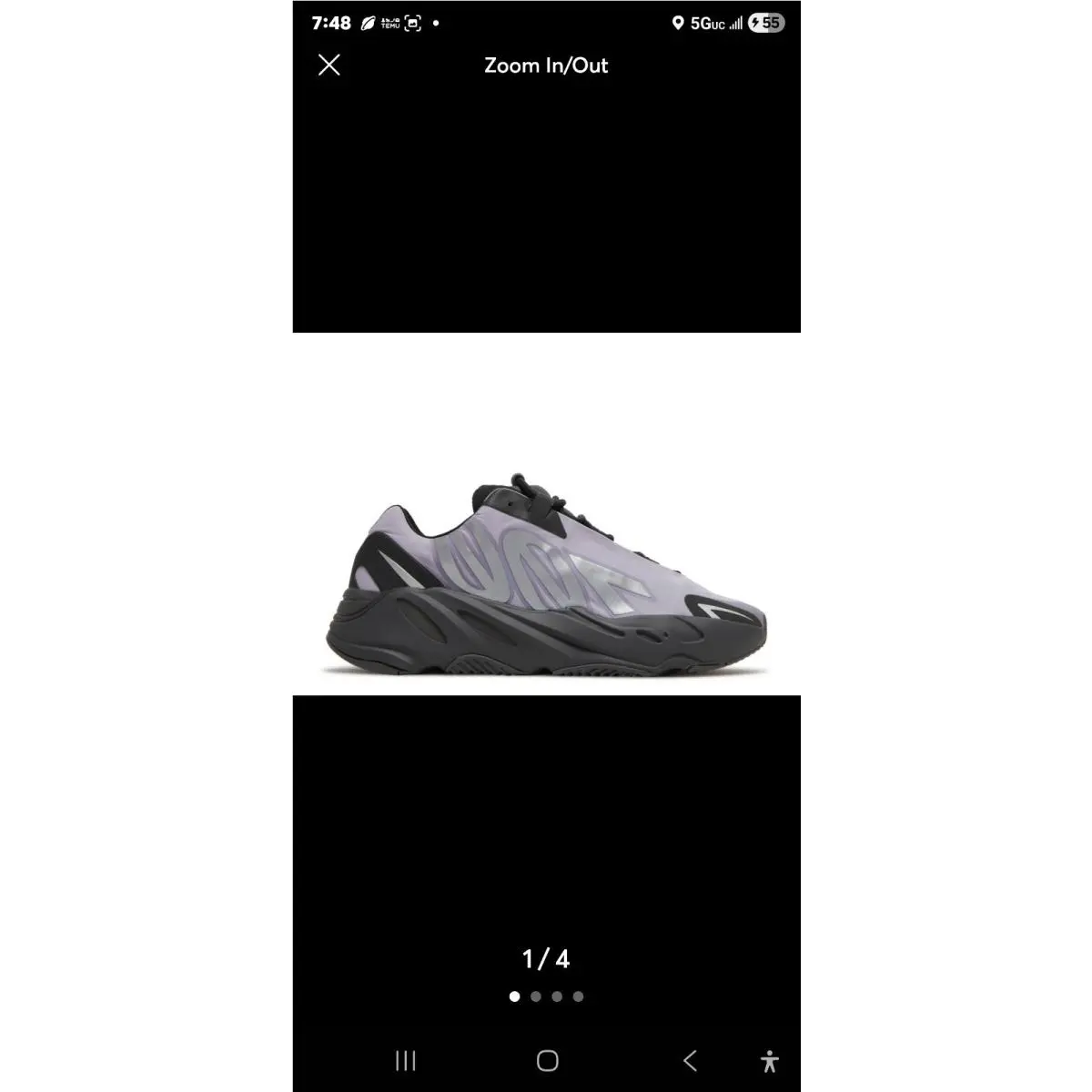 Yeezy Yzy 700 Mnvn Geode Shoes Mens Size 9.5 Gray Casual Sneakers GW9526 by Adidas