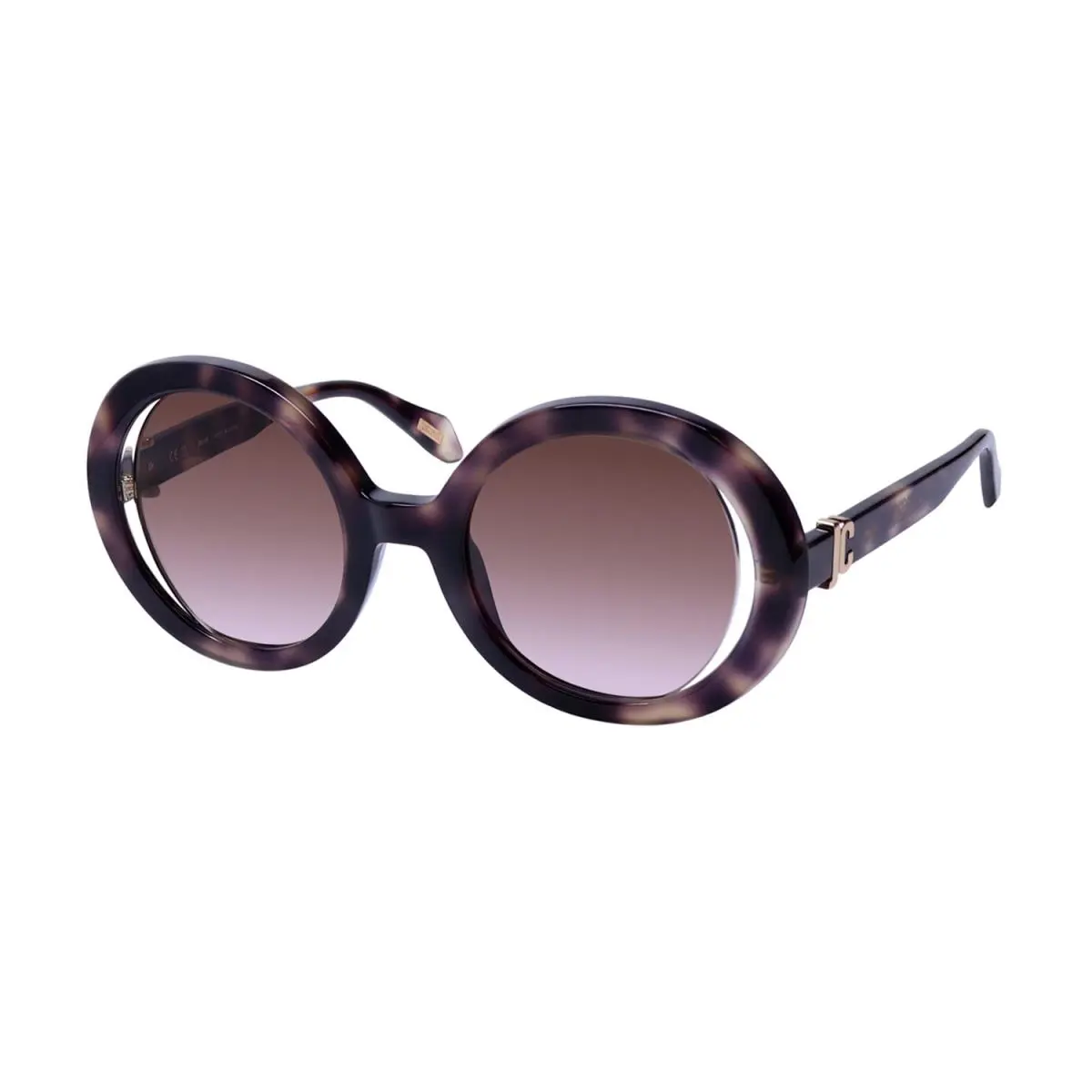 SJC028 Sunglasses Round Shaped Lenses Designer Eyewear Brown / Beige Havana by Just Cavalli