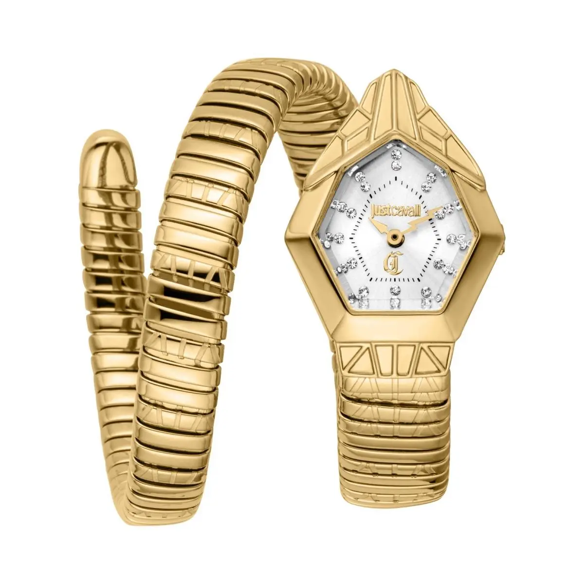 Just Cavalli Women`s Snake 316L Stainless Steel Gold Wristwatch