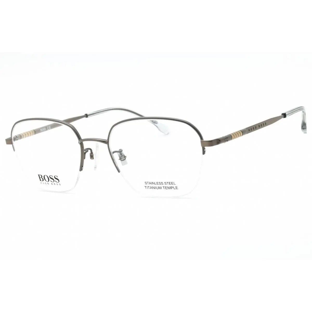 Hugo Boss HG 1346/F 0R81 Round Ruthenium Half-rim Eyeglasses