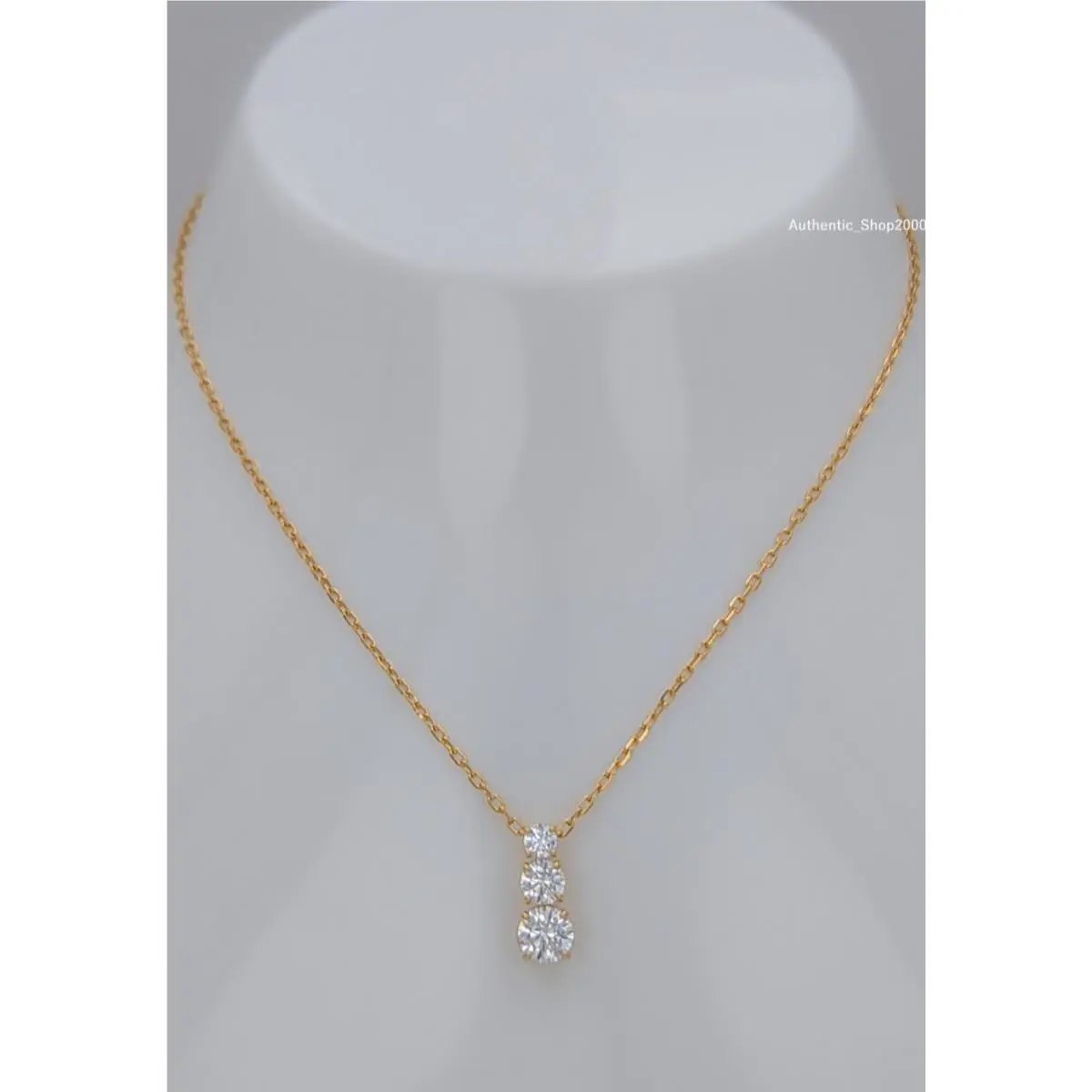 Swarovski Gold Trio White Crystals Eternal Pendant Necklace 5723298