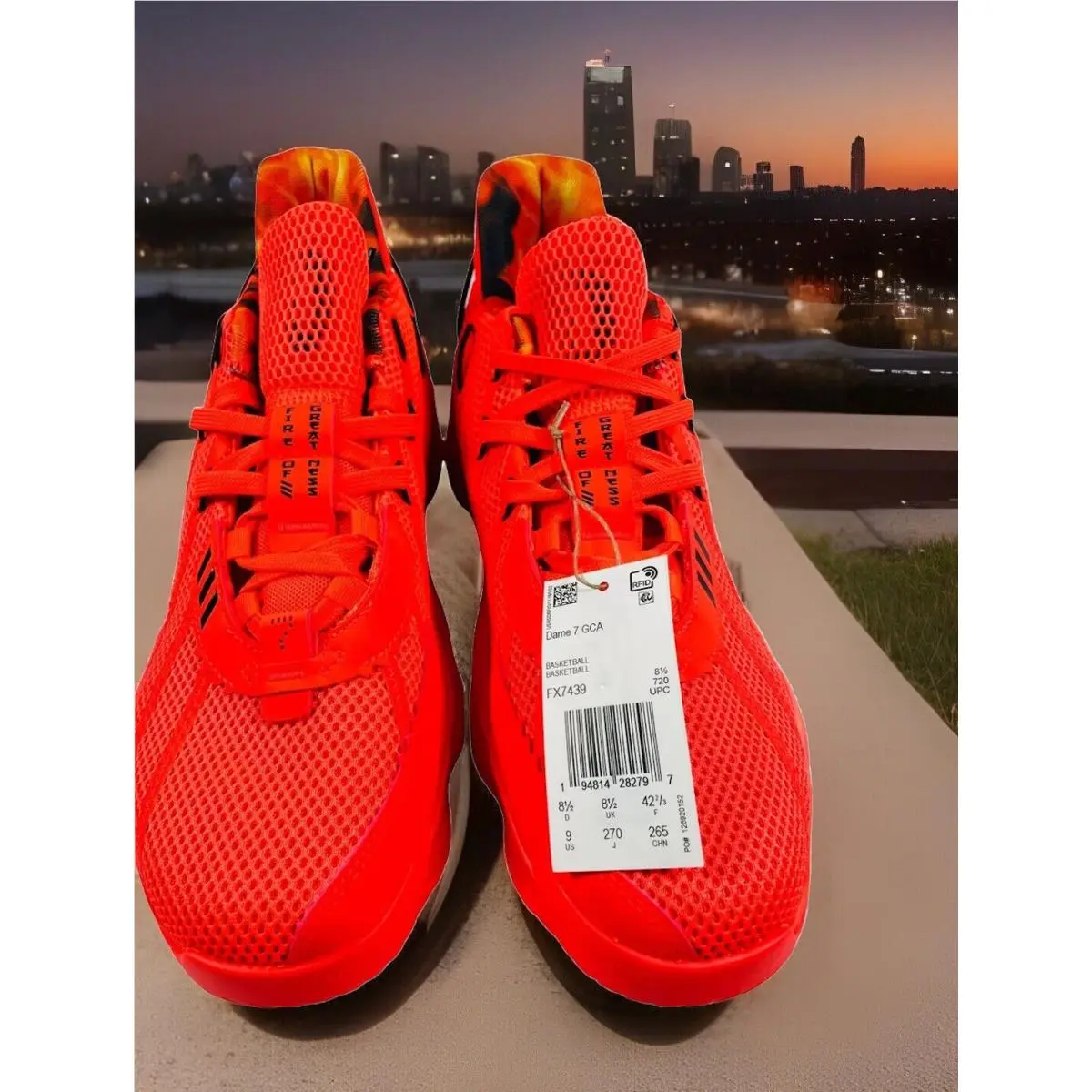 Dame 7 Fire of Greatness Inside Basketball Shoes FX7439 • Men’s Sz 9 by Adidas