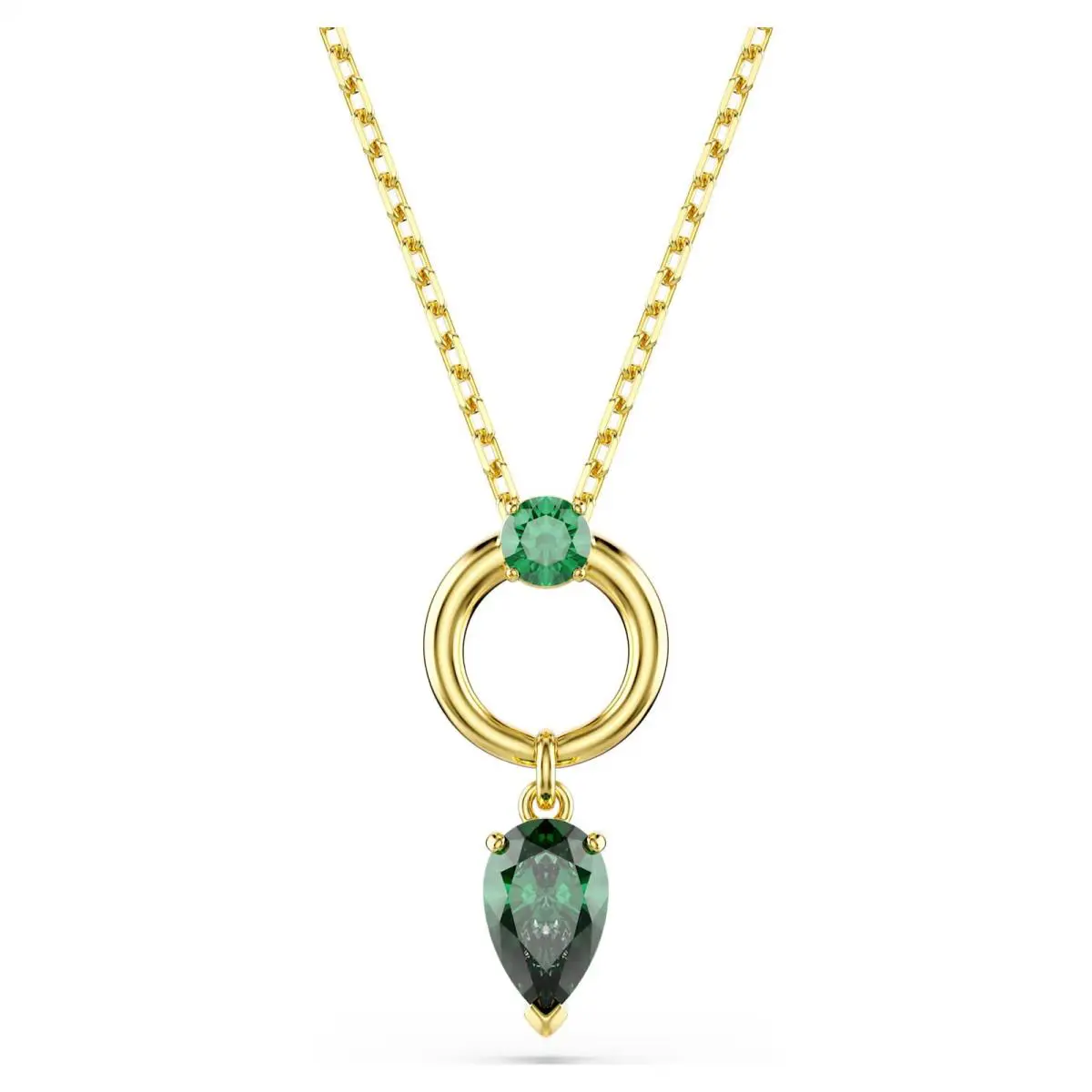 Swarovski Zirconia Mesmera Pendant Mixed Cuts Green Gold Tone Plated 5732484