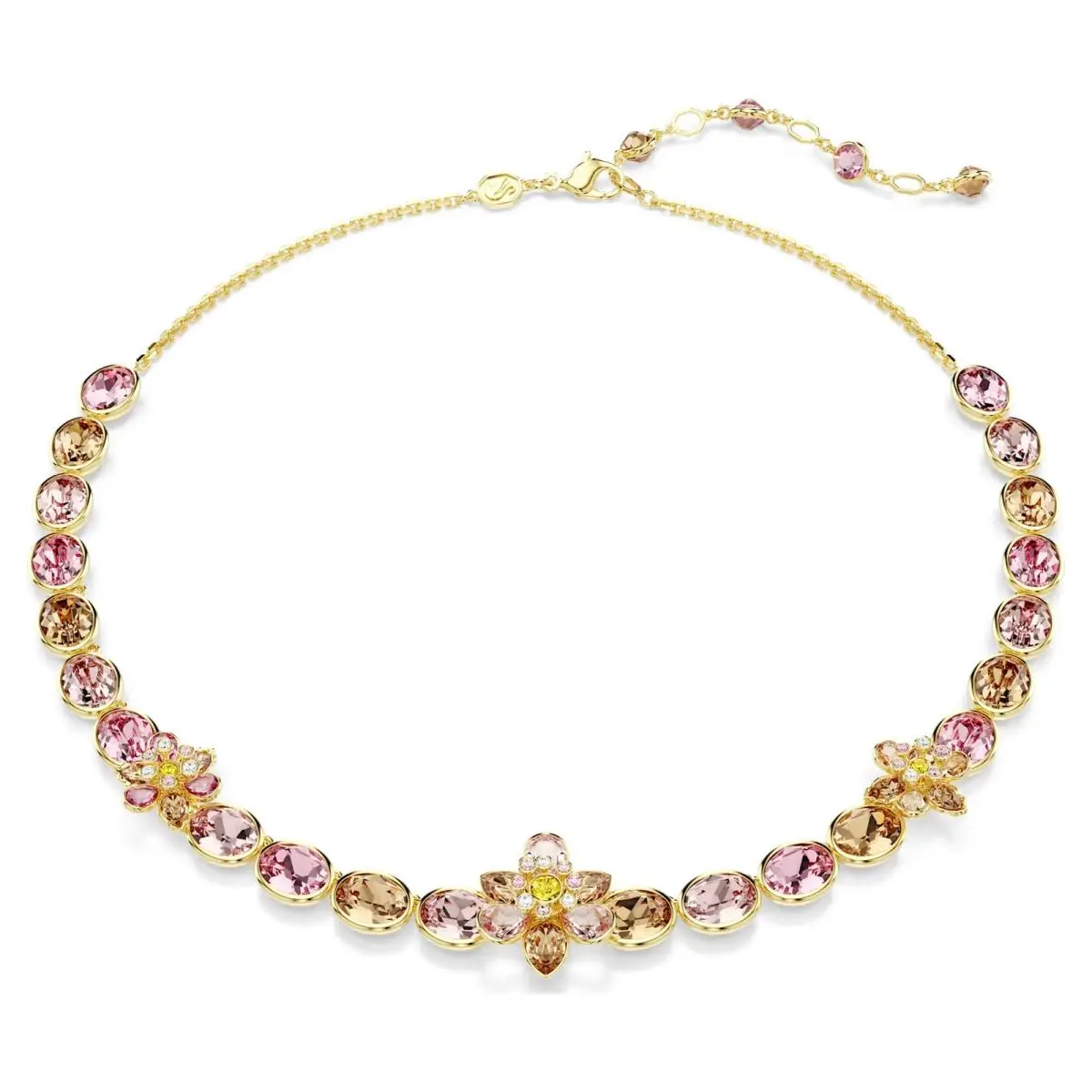 Crystal Idyllia Necklace Mixed Cuts Flower Gold Tone Plated 5732385 by Swarovski