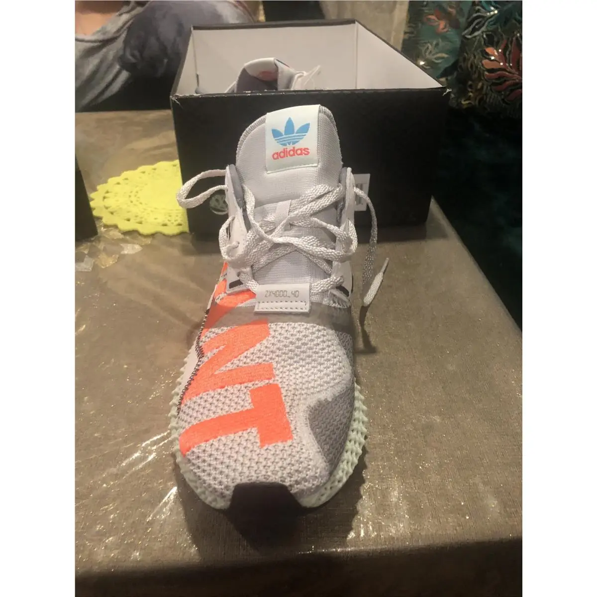 Adidas shoes - adidas ZX 4000 - EF9624 - Gray, Manufacturer: GREY ONE/LINEN GREEN/BRIGHT CYAN 3