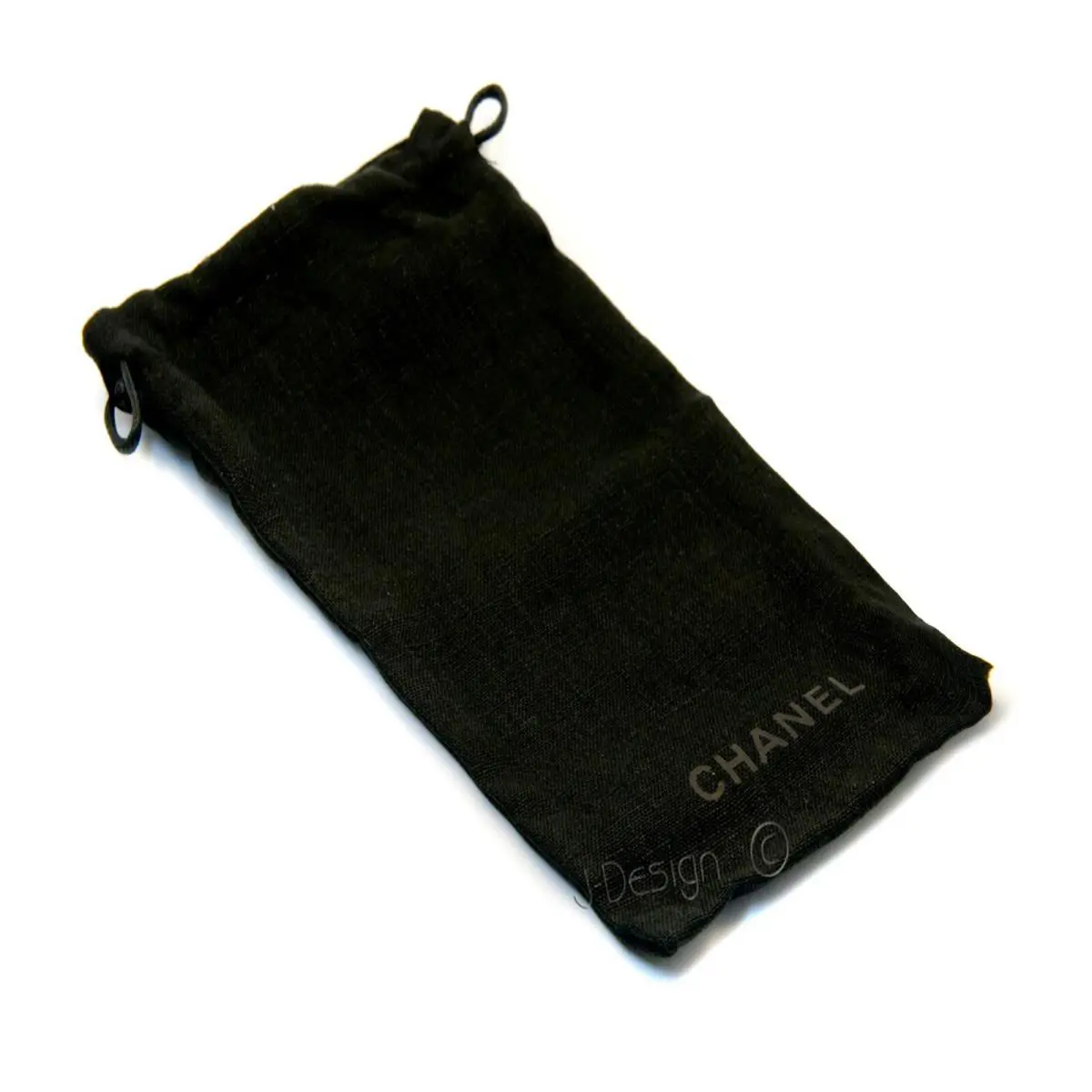 Chanel Black Soft Cloth Case Size Medium Eyeglasses Sunglasses Made in Italy