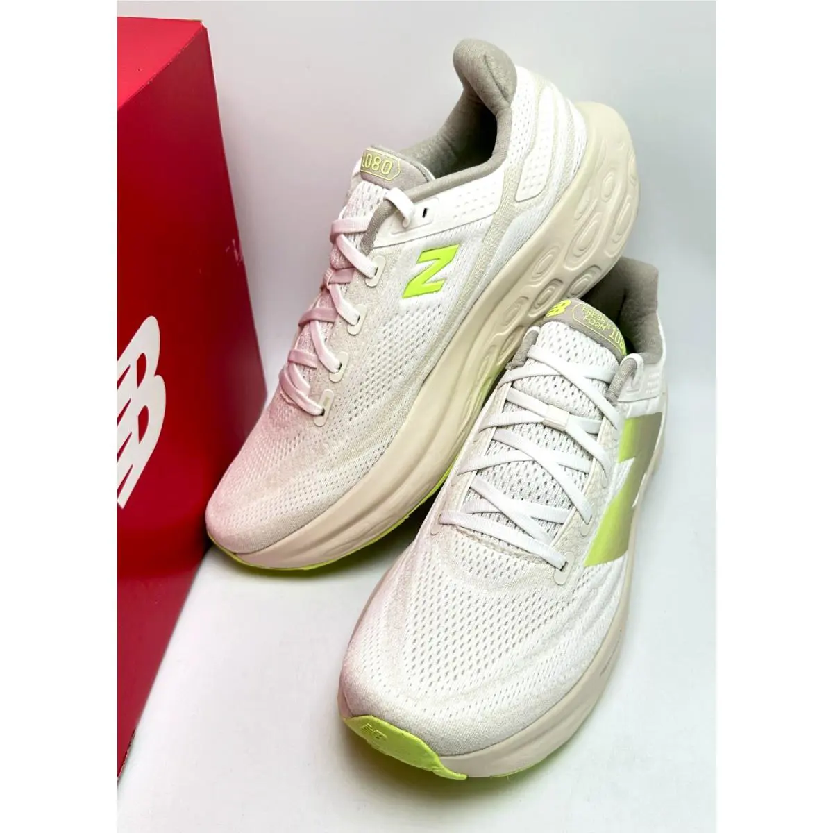 New Balance shoes - New Balance 1080 - M1080LUM - Moonrock/Bleached Lime Glo/Sea Salt 4