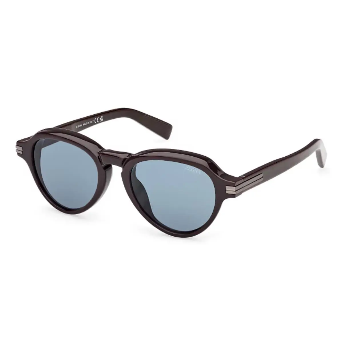 Ermenegildo Zegna EZ 0252 Sunglasses 48V Dark Brown/blue Lenses Size 51