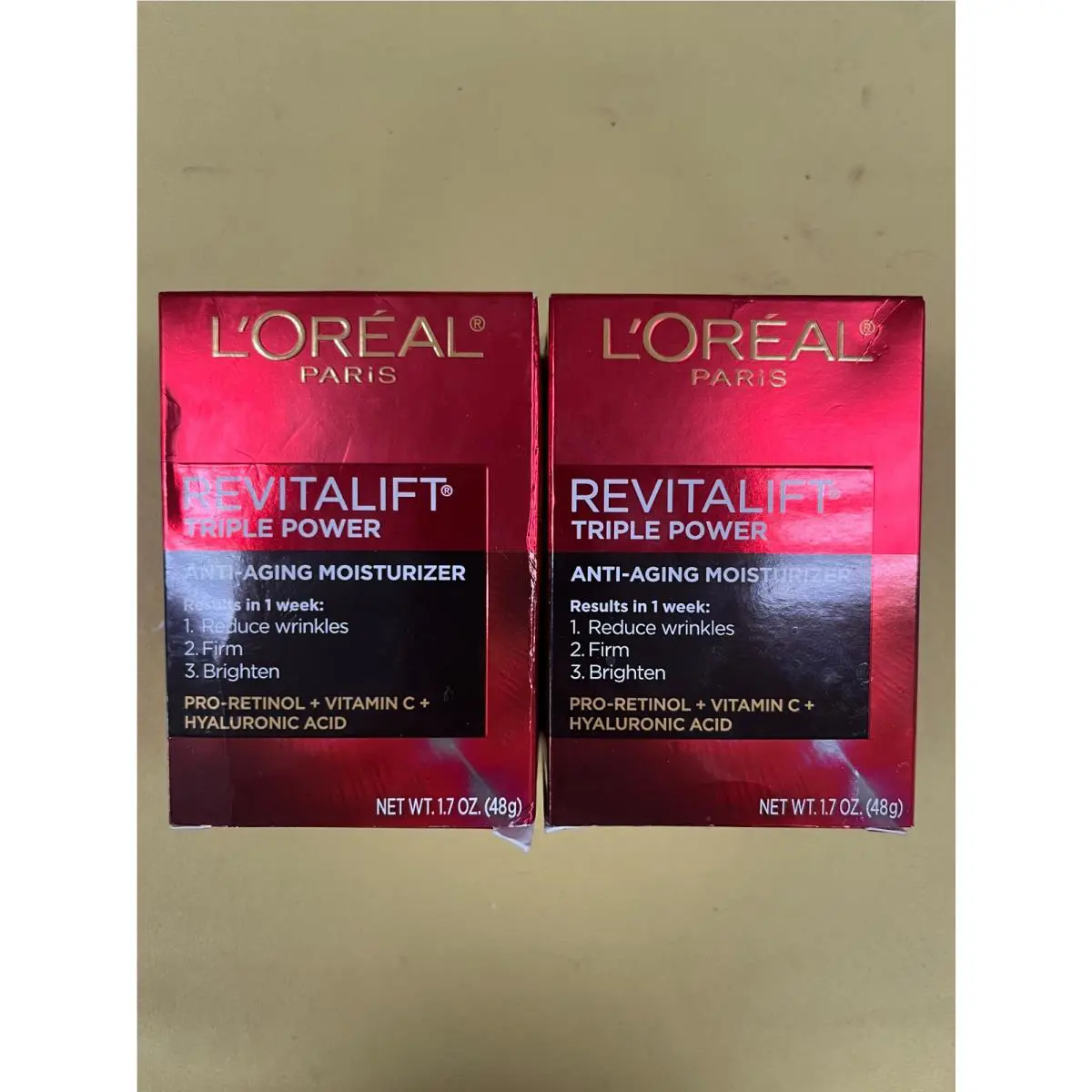 2 L`oreal Paris Revitalift Triple Power Anti-aging Moisturizer - 1.7oz Each