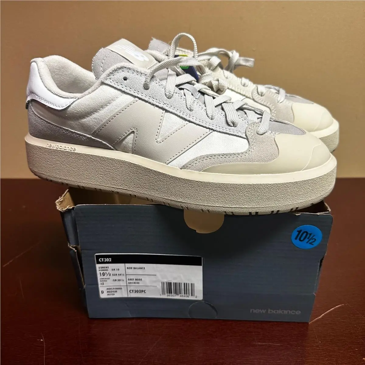 New Balance Mens Gray Beige CT302 Lace Up Athletic Tennis Shoes Size US 10.5