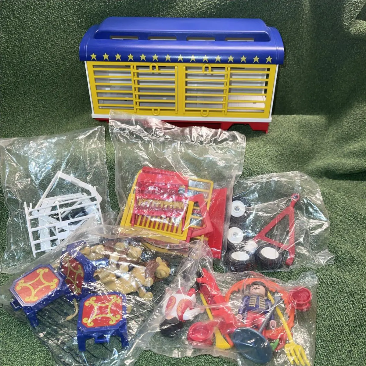 Vtg Playmobil 3727 Romani Circus Lion Tamer Lions Train Cage - 1991