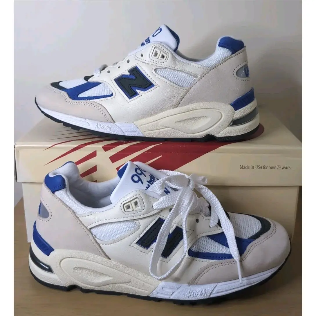 New Balance Teddy Santis x 990v2 Made in Usa White Blue - Size 6