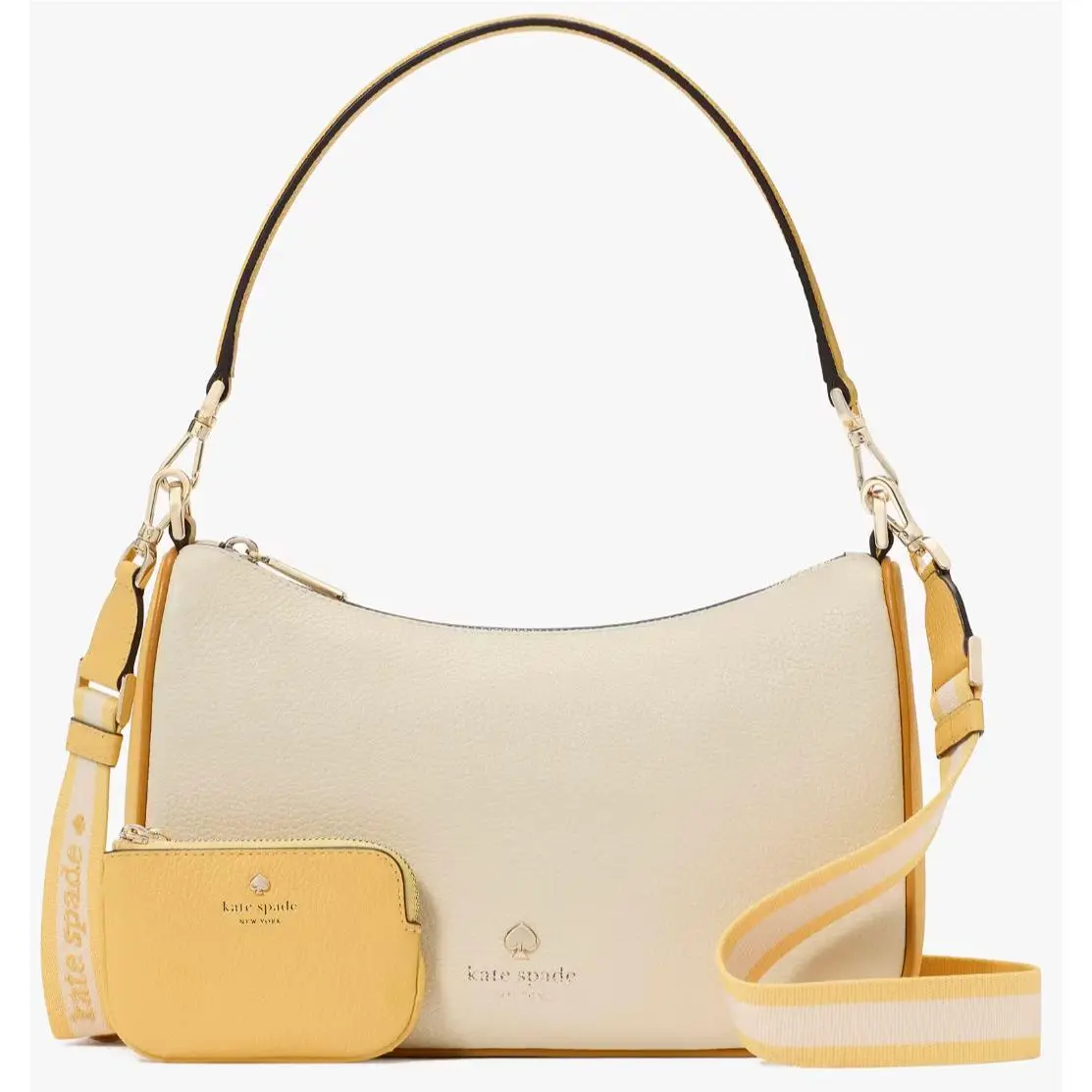 Kate Spade Emma Buttermilk Yellow Leather Crossbody Purse KK945 Bag