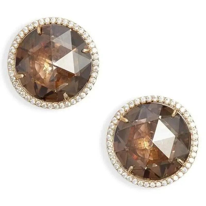 Kate Spade W1209 She Has Spark Cubic Zirconia Gold Quartz Stud Round Earrings
