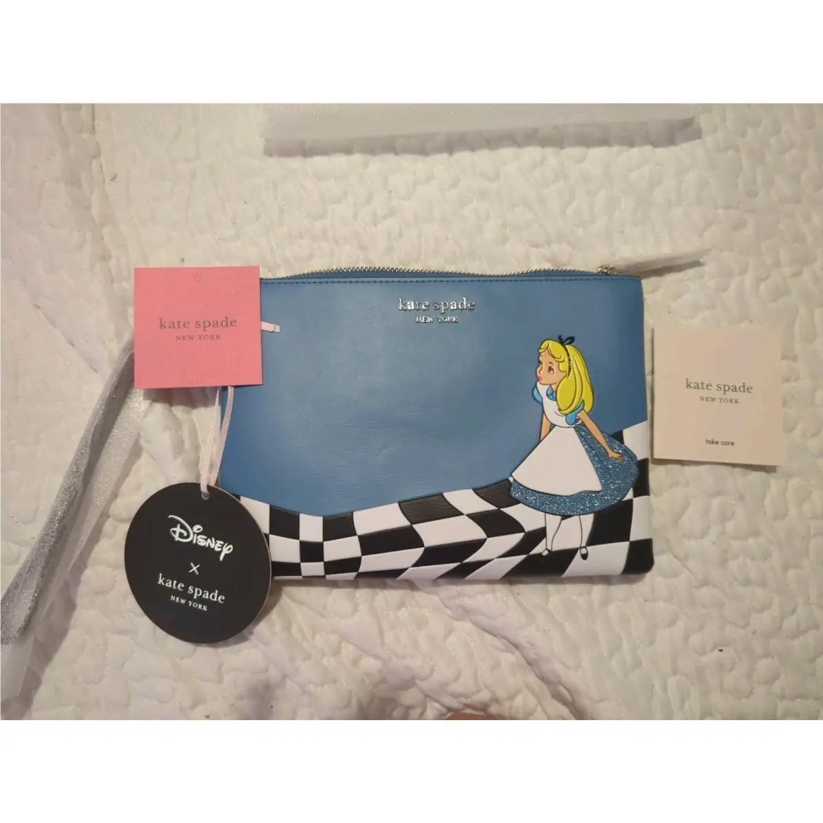 Kate Spade X Disney Alice IN Wonderland Wristlet Pouch