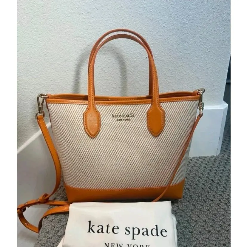 Kate Spade KI102 Bleecker Canvas Medium Crossbody Tote In Turmeric Root