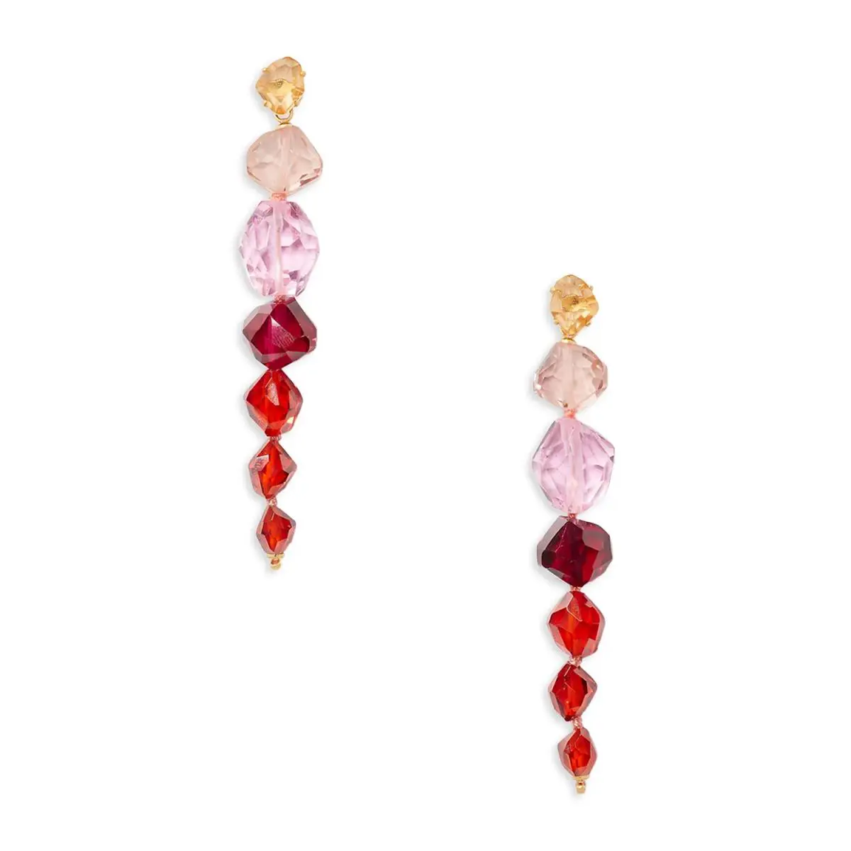 Kate Spade W1206 Treasure Trove Pink Multi Mixed Stone Linear Drop Earrings