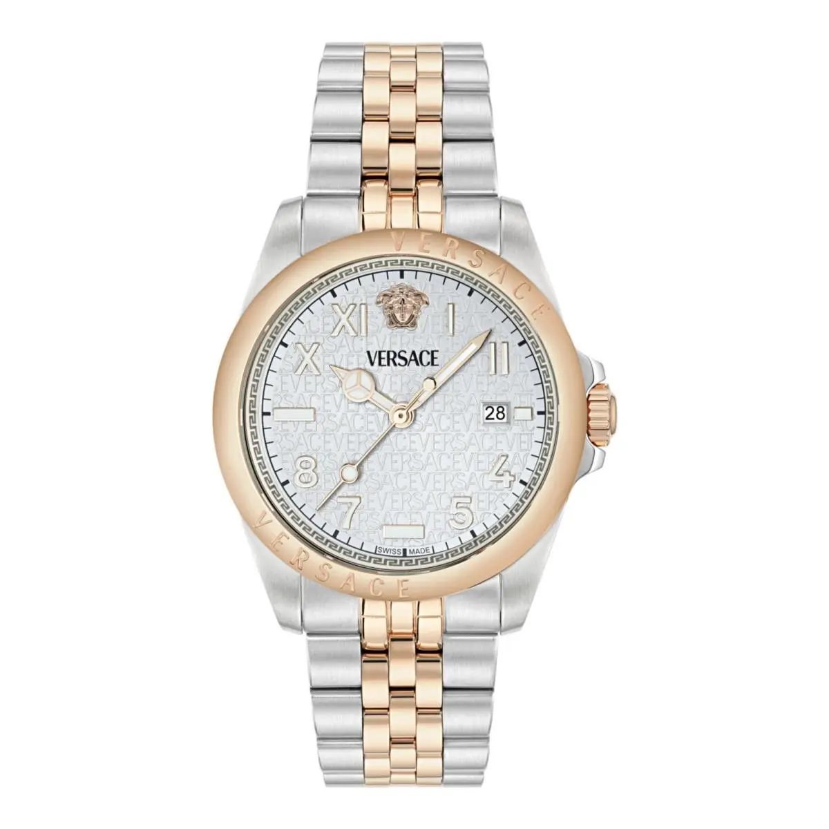 Versace Mens Two Tone 41mm Bracelet Fashion Watch