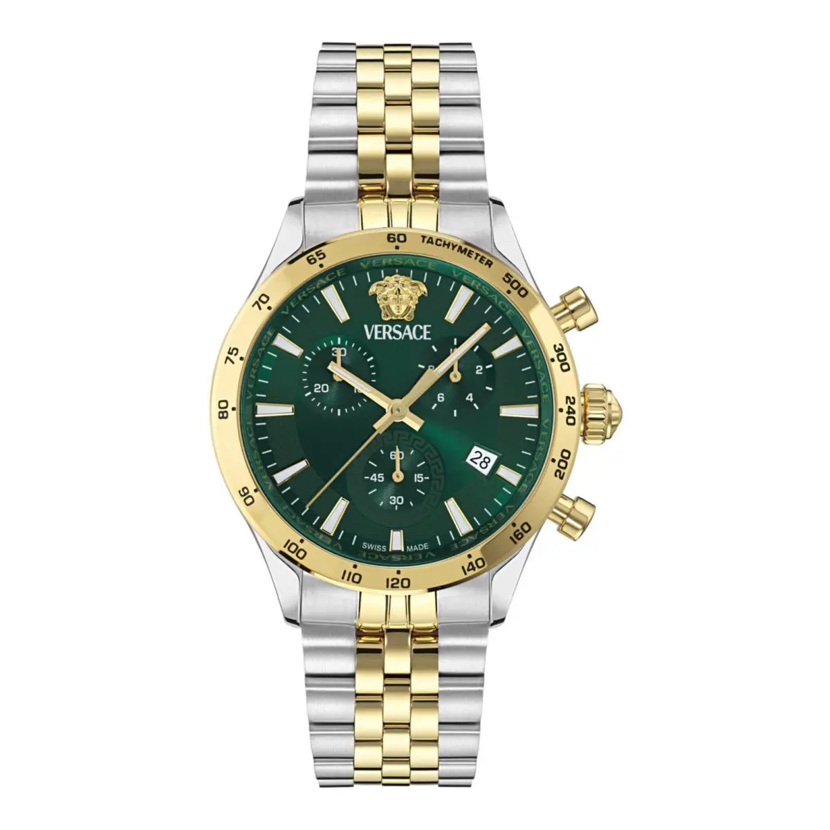 Versace Mens Two Tone 40mm Bracelet Fashion Watch