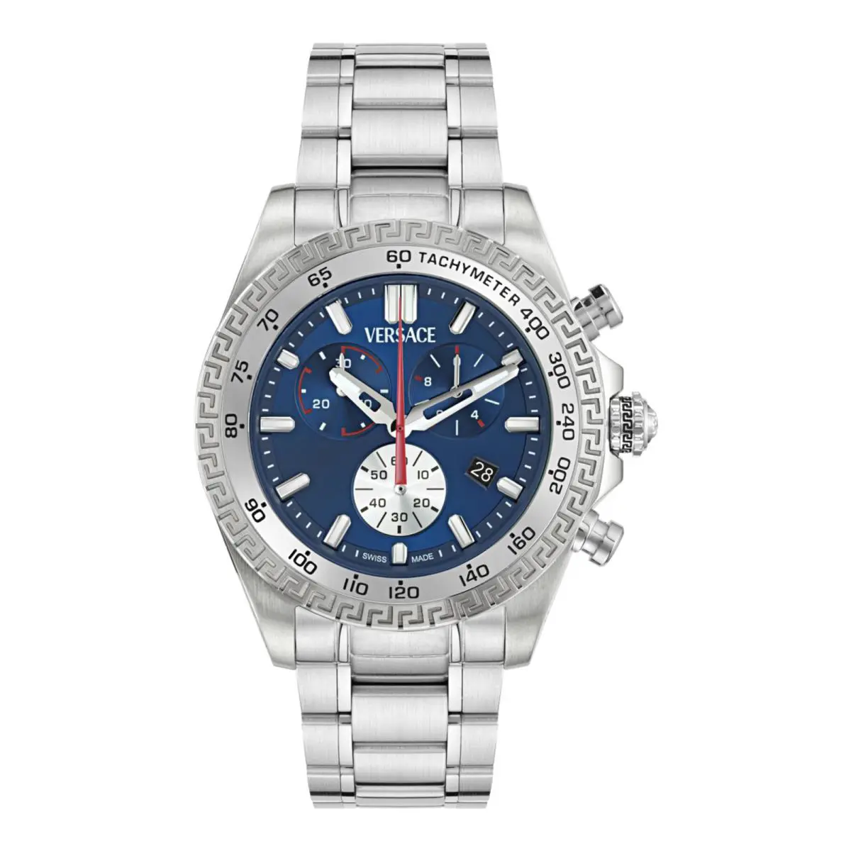 Versace Mens Stainless Steel 44mm Bracelet Fashion Watch
