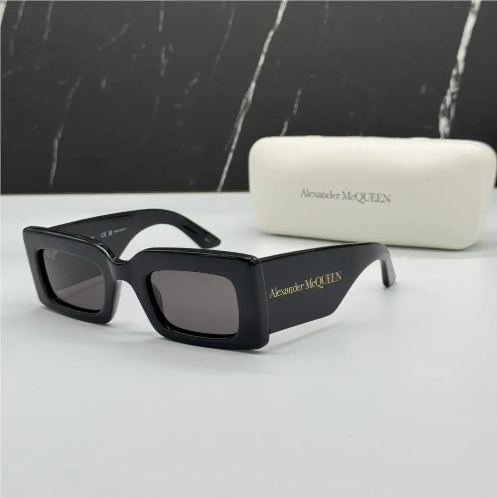 Alexander Mcqueen AM0433S 001 Sunglasses Women Black Square Eyewear