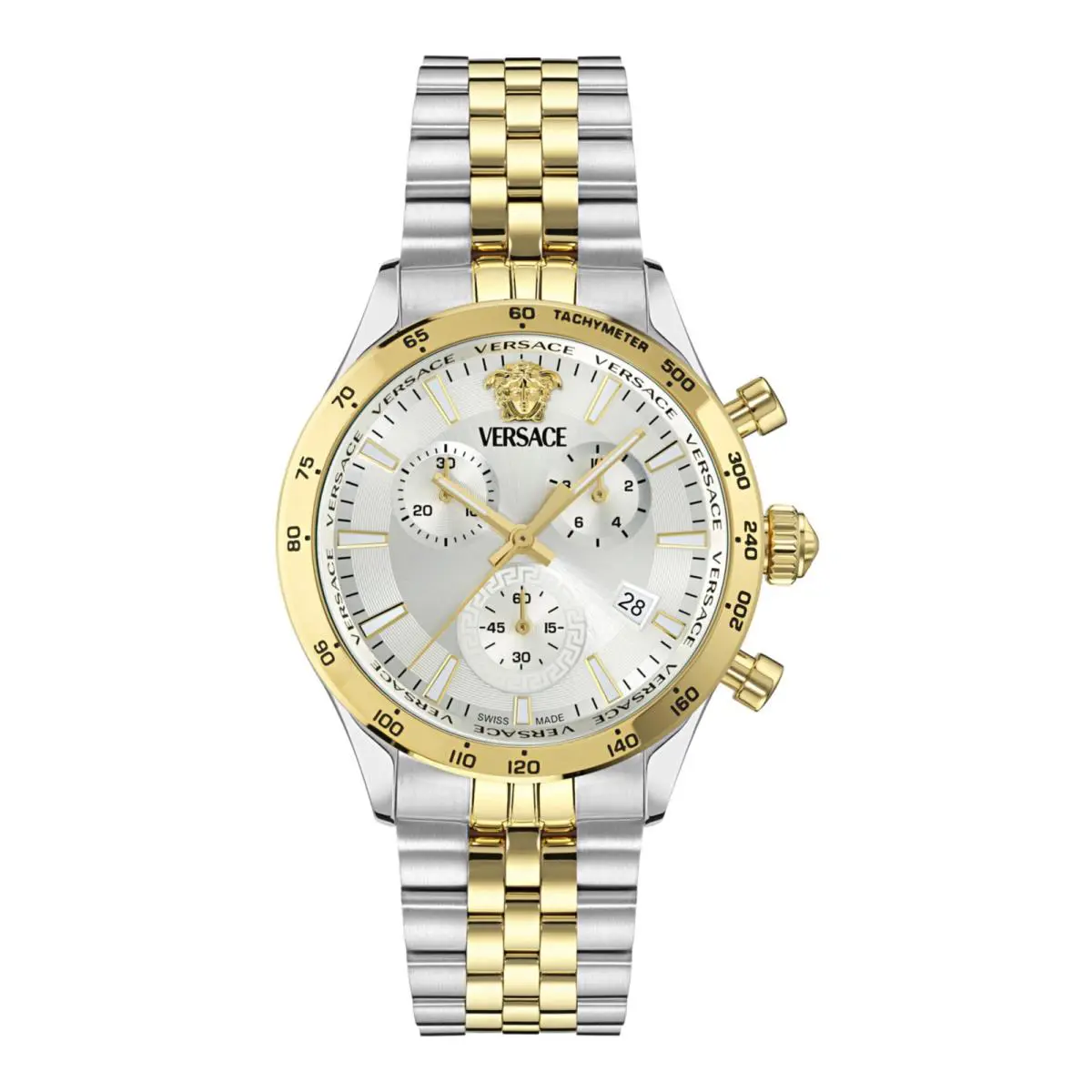 Versace Mens Two Tone 40mm Bracelet Fashion Watch