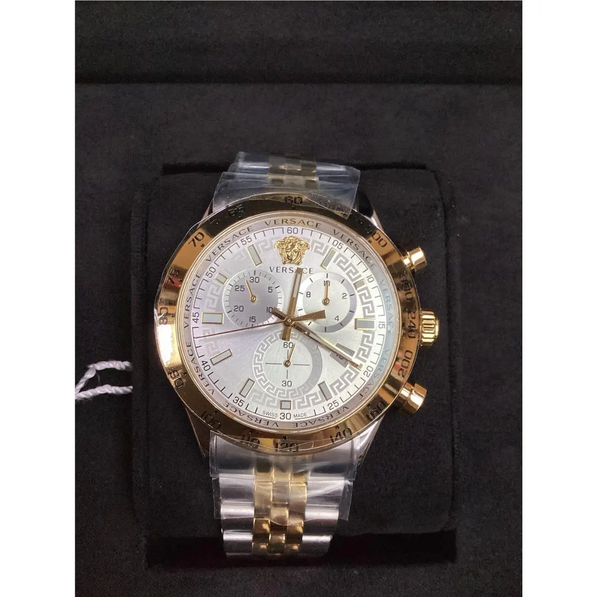Mens Two Tone 40mm Bracelet Fashion Watch by Versace