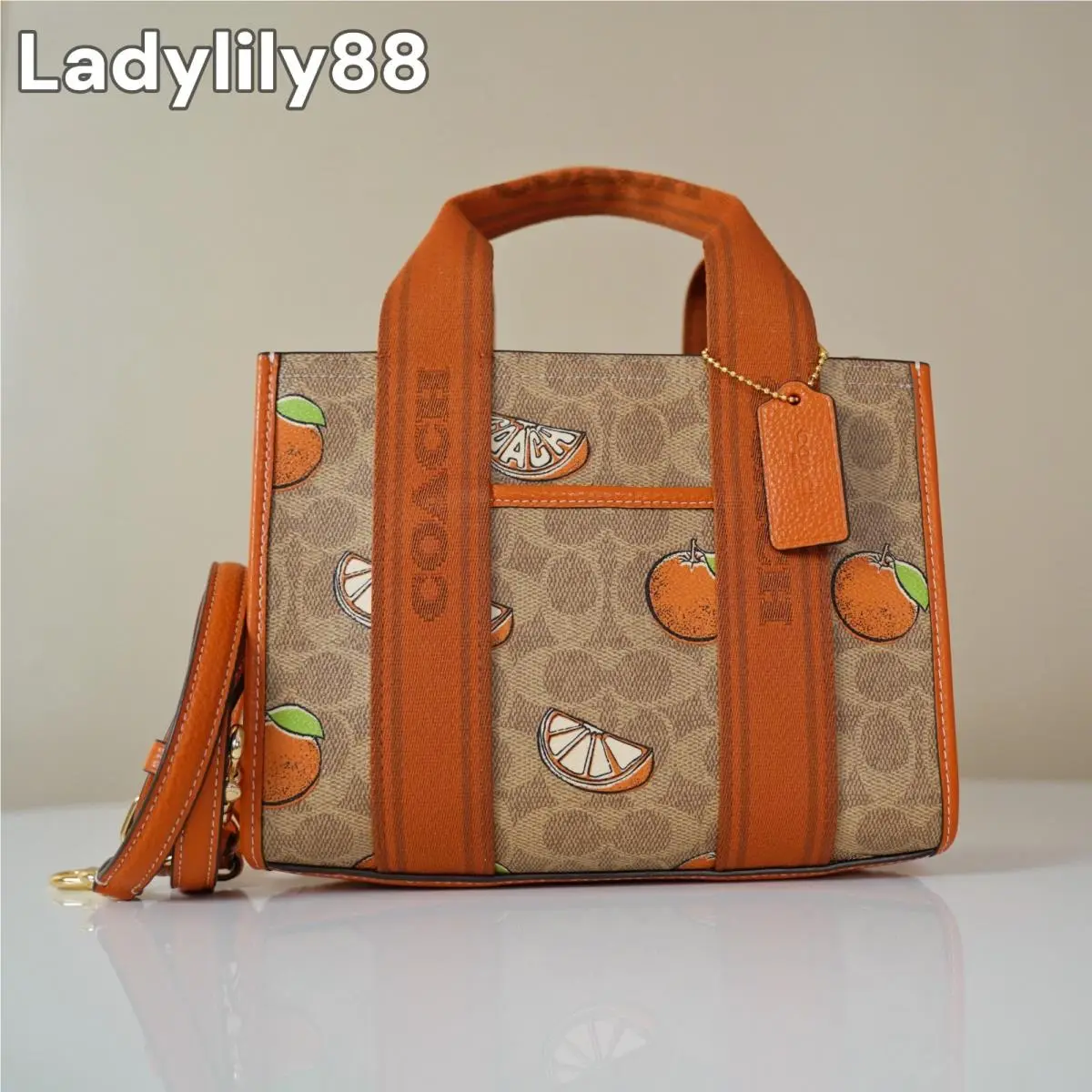 Coach CAR80 CAR81 CAR79 Smith Tote Bag 24 Coated Canvas Smooth Leather