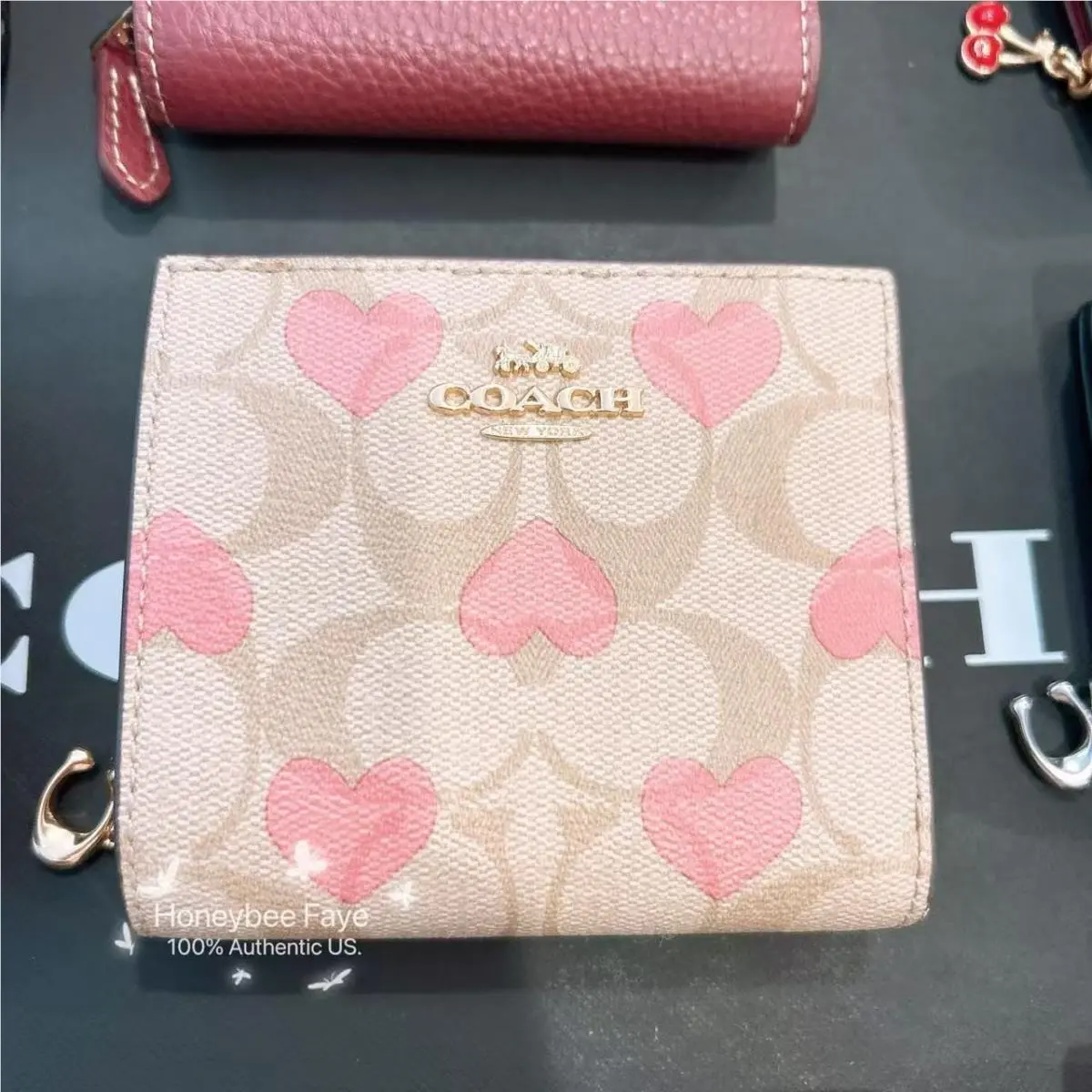 Coach Snap Wallet with Floral /ice Cream/peanuts/cherry/bow/heart Print