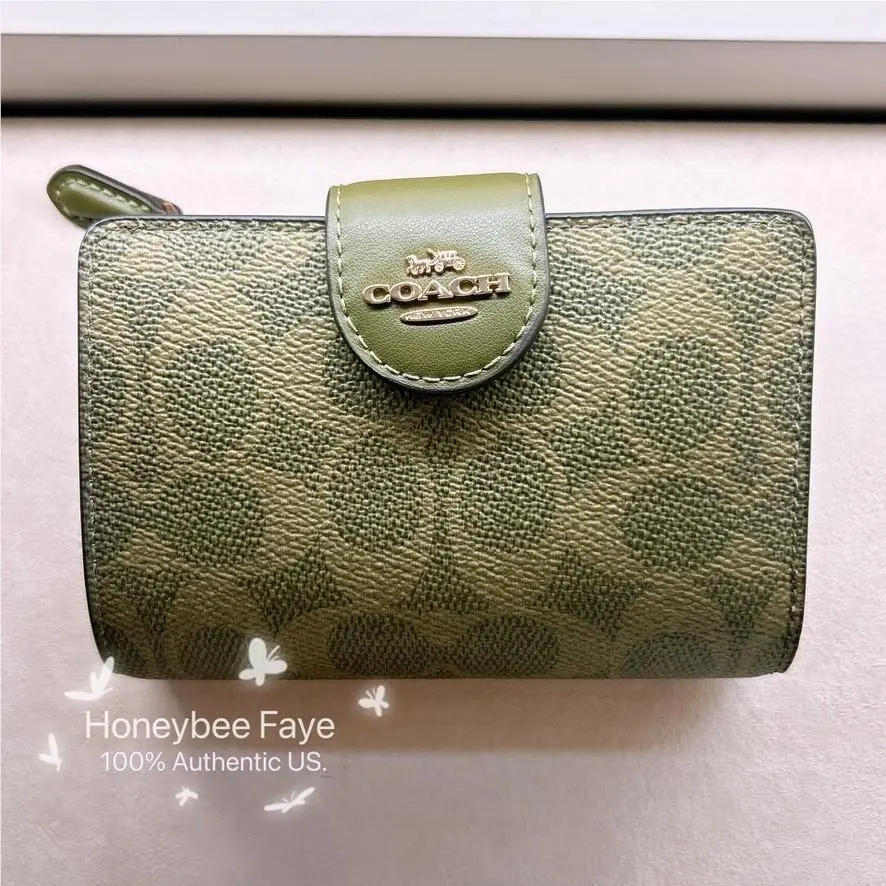 Coach Medium Corner Zip Wallet In Signature Canvas CW786