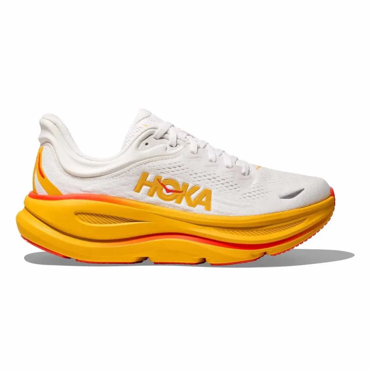 Hoka One One Bondi 9 Running Shoes Size 11.5 D White Yellow Orange 1162011 / Fnf - White