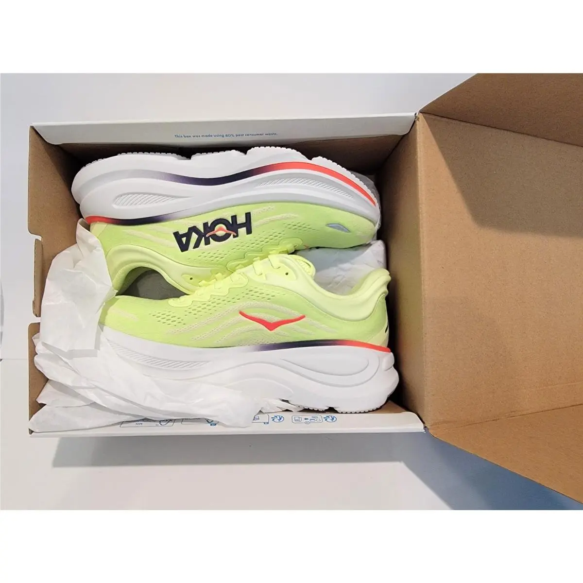 Hoka One One Bondi 9 Men`s Running Shoes US 7 Neon Yellow/green - Neon Yellow/Green