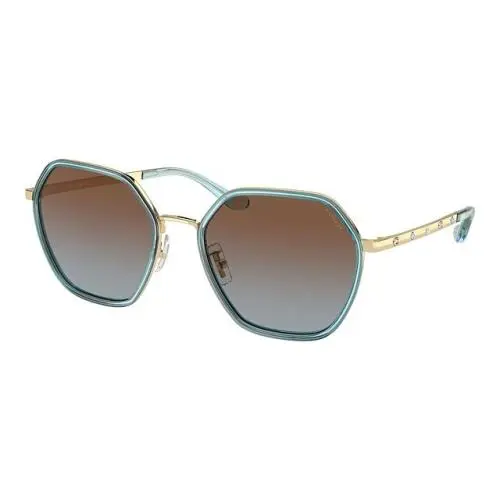 Coach HC7167B Cs543 944513 Transparent Blue Brown Grad 56 mm Women`s Sunglasses
