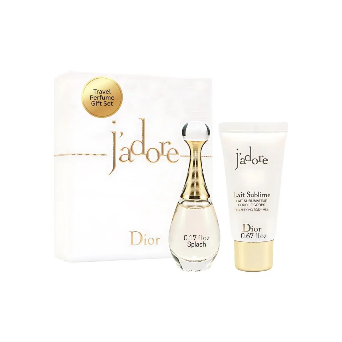 J`adore Travel Gift Set Perfume and Body Lotion Women Mini Size 0.67 Oz by Dior