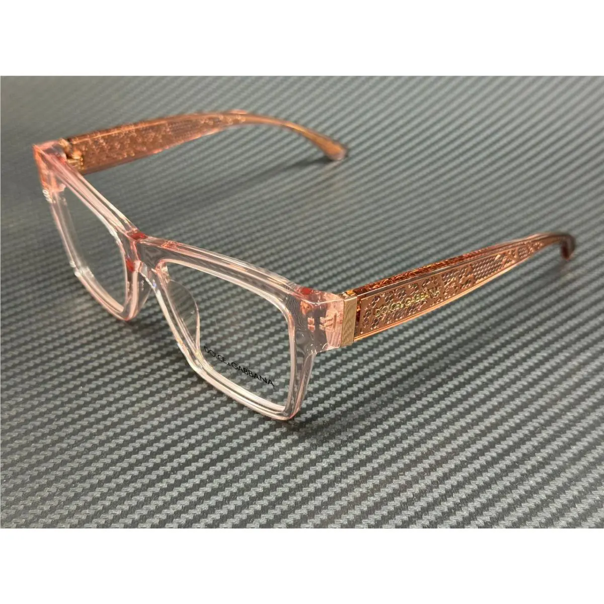 Dolce Gabbana DG3411 3148 Transparent Rose Pink Women`s 54 mm Eyeglasses