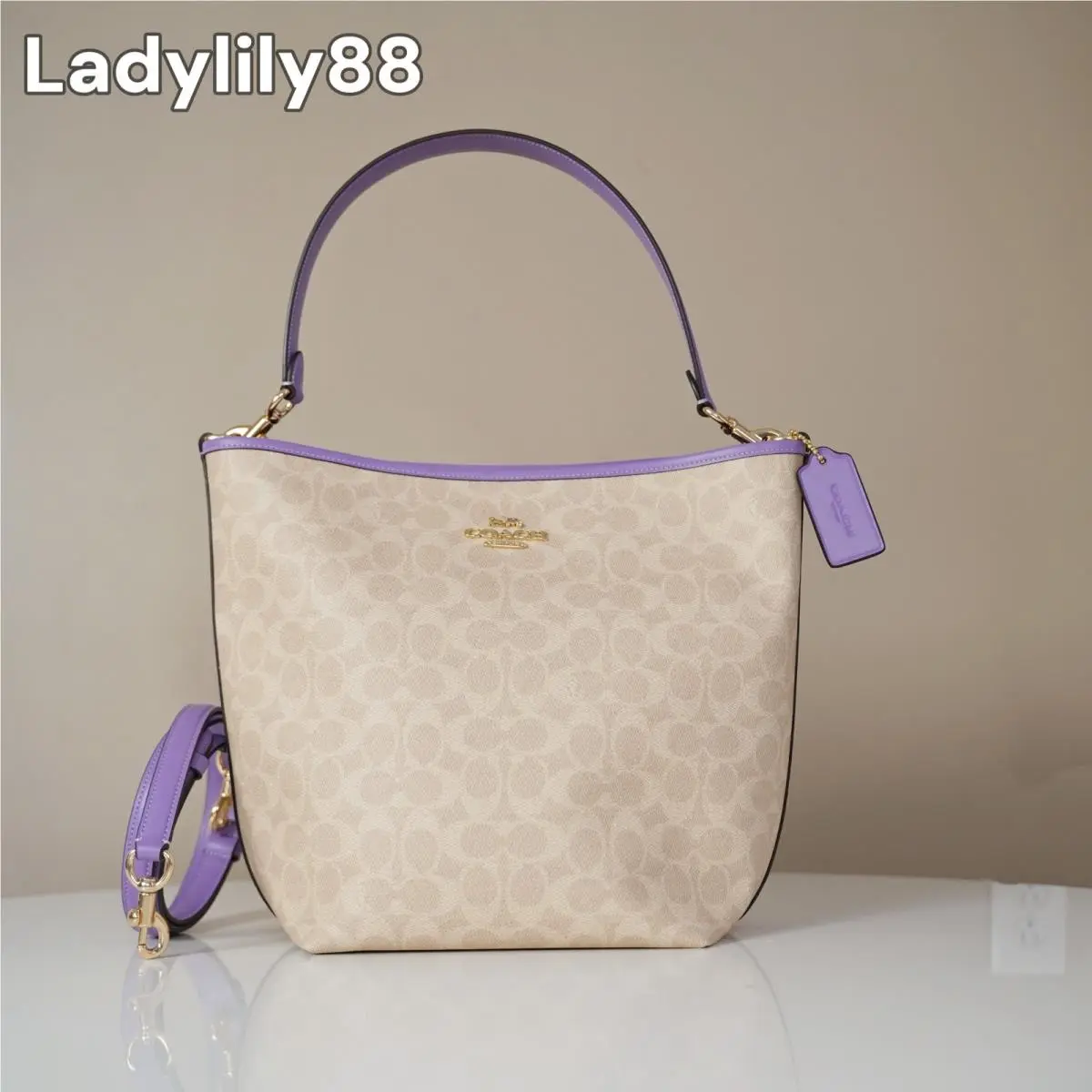CT802 City Large Bucket Bag In Signature Coated Canvas by Coach