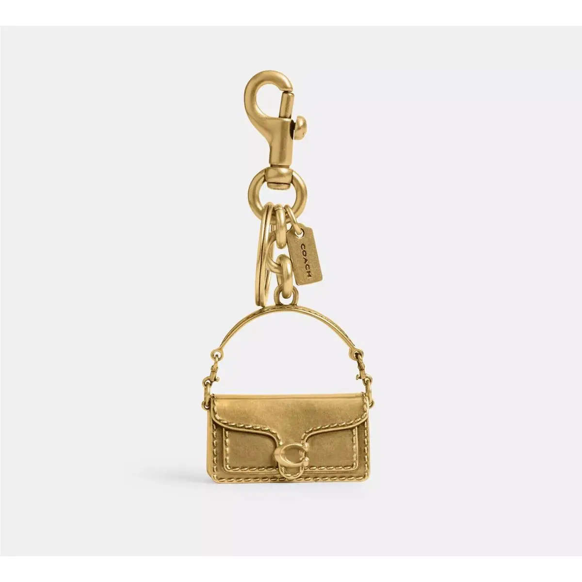 Coach Iconic Brass 3D Gold Tabby Purse Bag Charm Keychain Fob