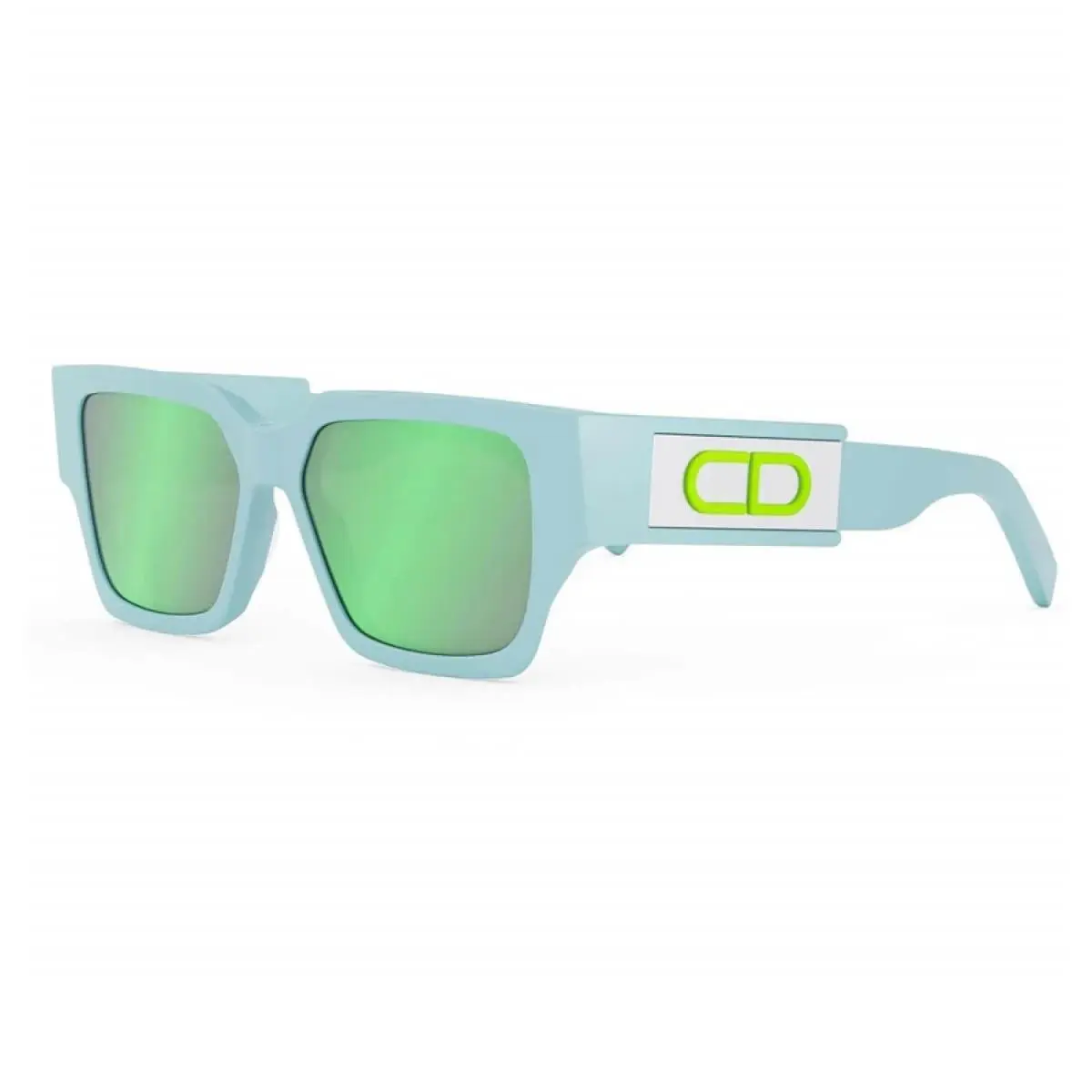 CD SU 80C7 Square Light Blue/blue Mirrored Green 55 mm Men Sunglasses Frame by Dior