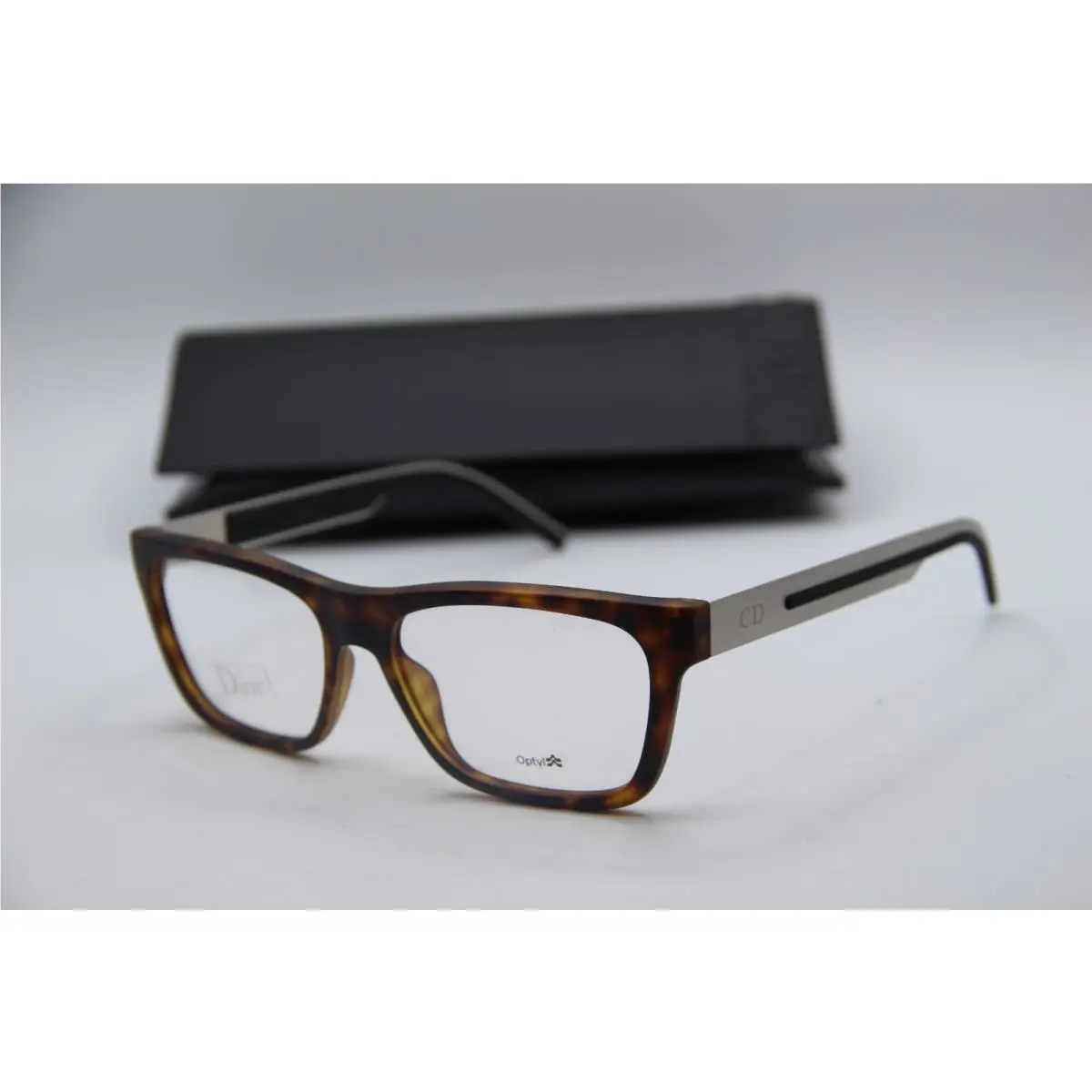 Dior Homme BLACKTIE184 J05 Black Tort Eyeglasses W/case 54-16