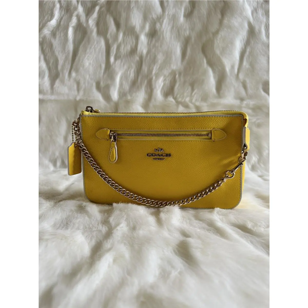 Coach Colorblock Nolita 24 Clutch 53281 Yellow/chalk