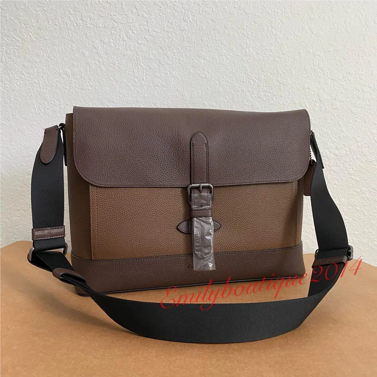 Coach 89894 Hudson Messenger In Colorblock Tobacco Mahagony Leather Bag