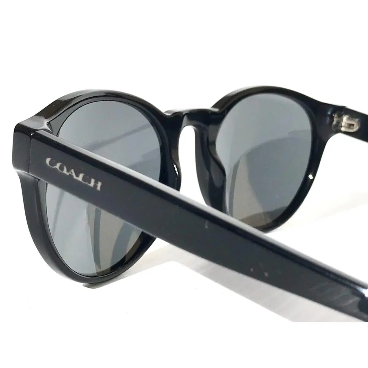 Shiny Black Round Frame Black Lens Women`s Sunglass HC8275 500287 by Coach