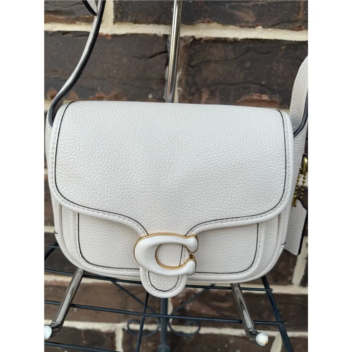Coach Tabby 19 Crossbody Leather Chalk White