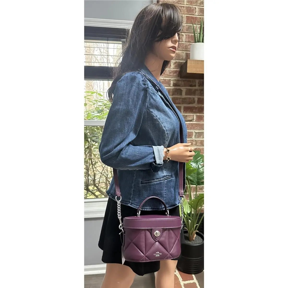 Coach Kay Crossbody Quilted Deep Berry Leather Bag Purse CM733